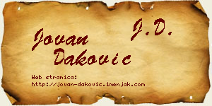 Jovan Daković vizit kartica